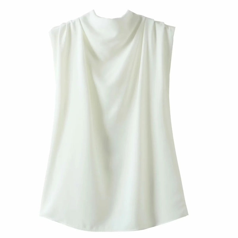 COCO Valerie Vintage Style High Collar Sleeveless Top